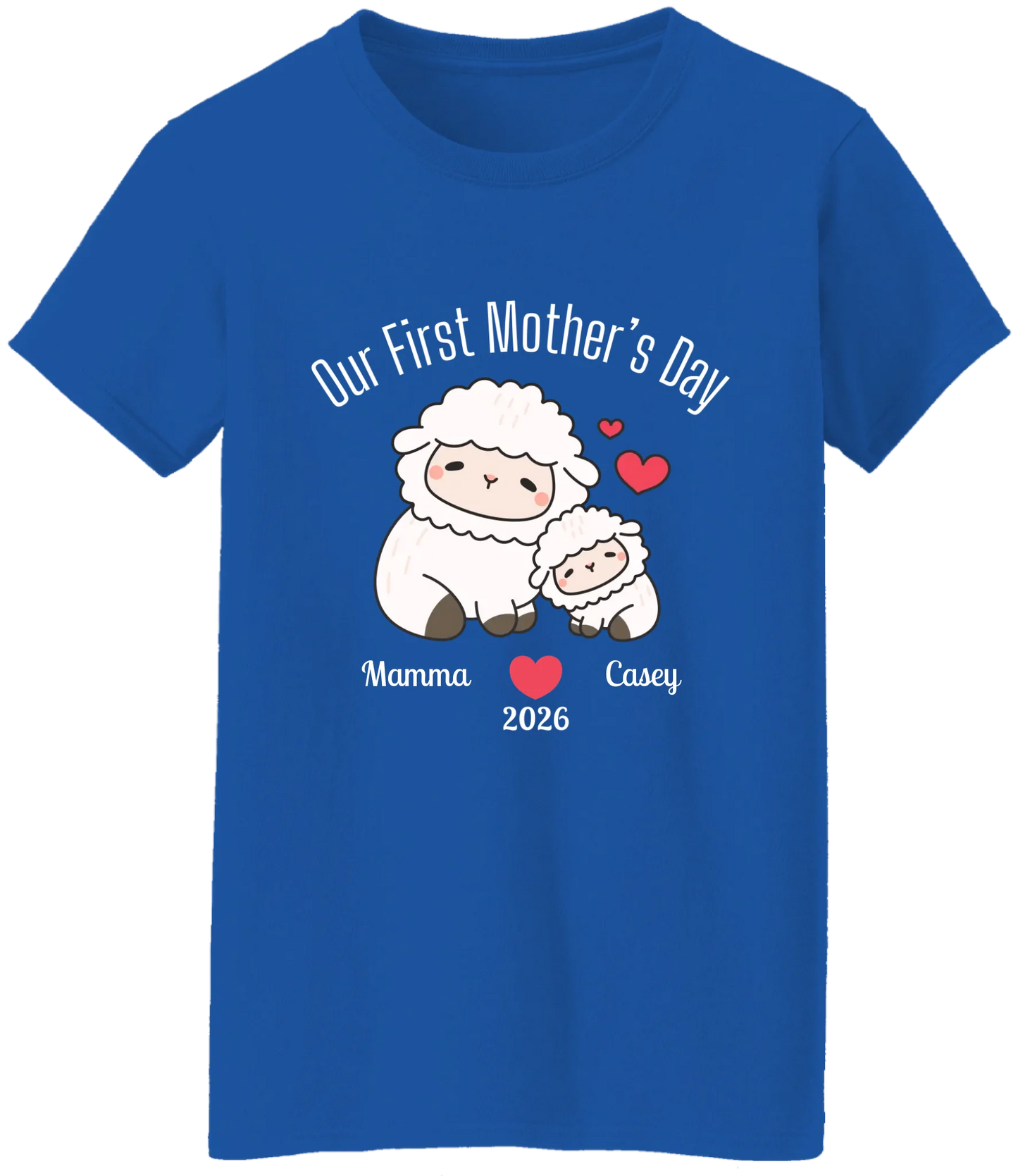 Personalized - Our First Mother's Day - Mamma & Baby Lambs Matching Shirts