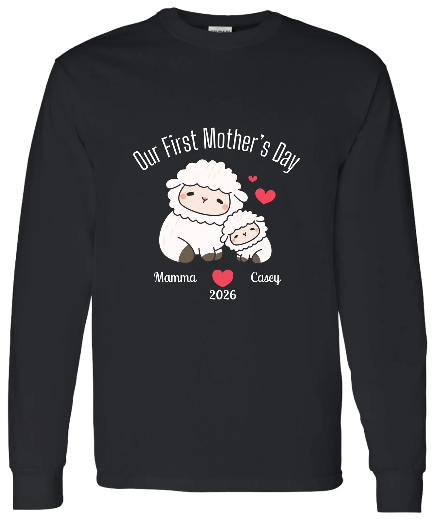 Personalized - Our First Mother's Day - Mamma & Baby Lambs Matching Shirts