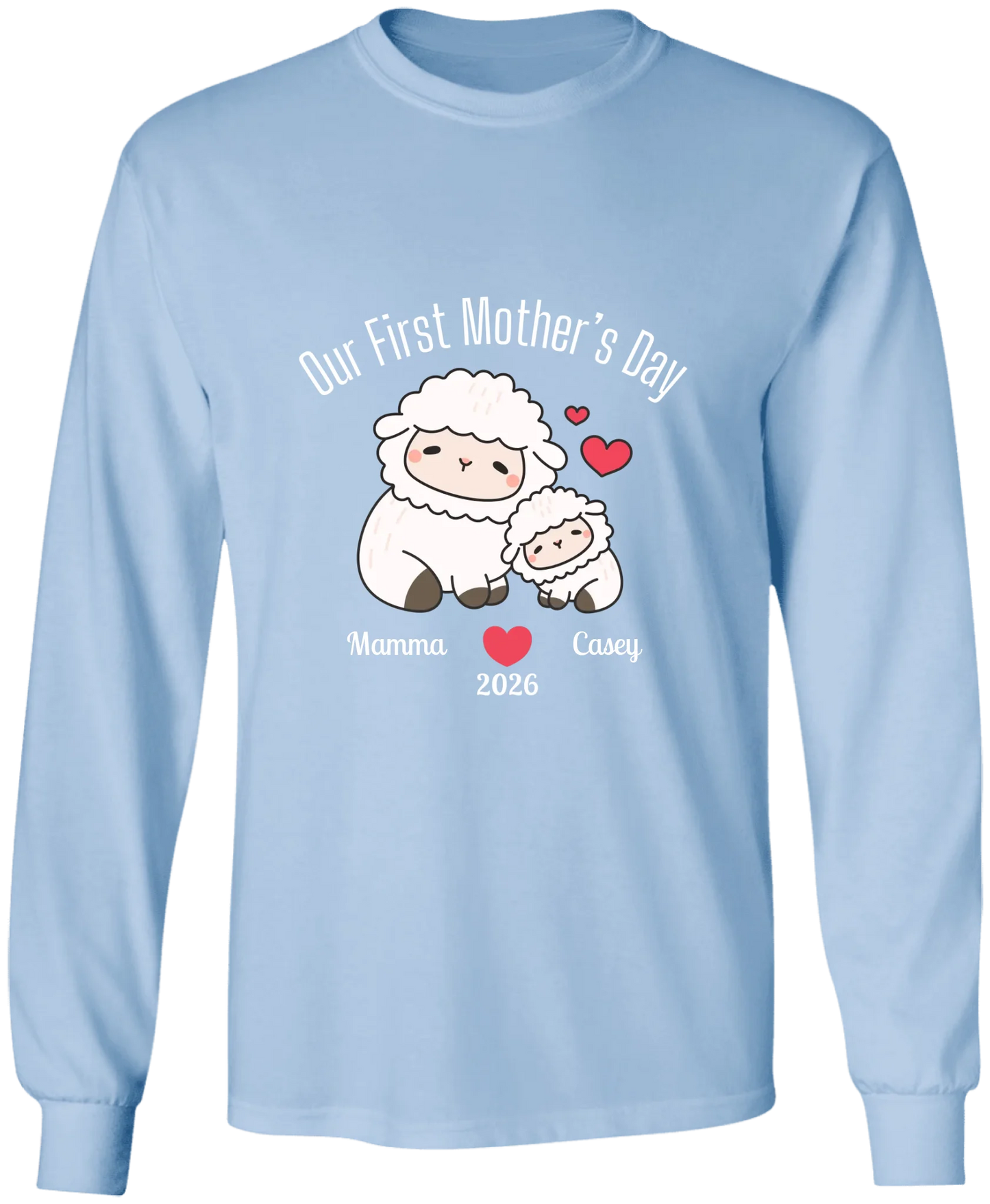Personalized - Our First Mother's Day - Mamma & Baby Lambs Matching Shirts