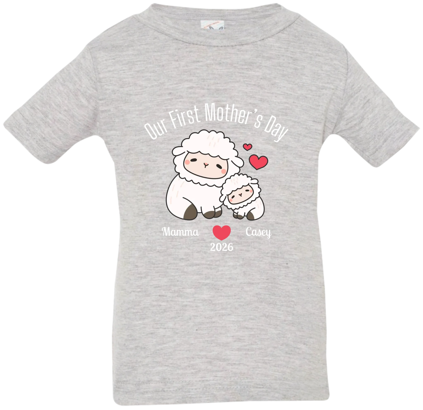 Personalized - Our First Mother's Day - Mamma & Baby Lambs Matching Shirts