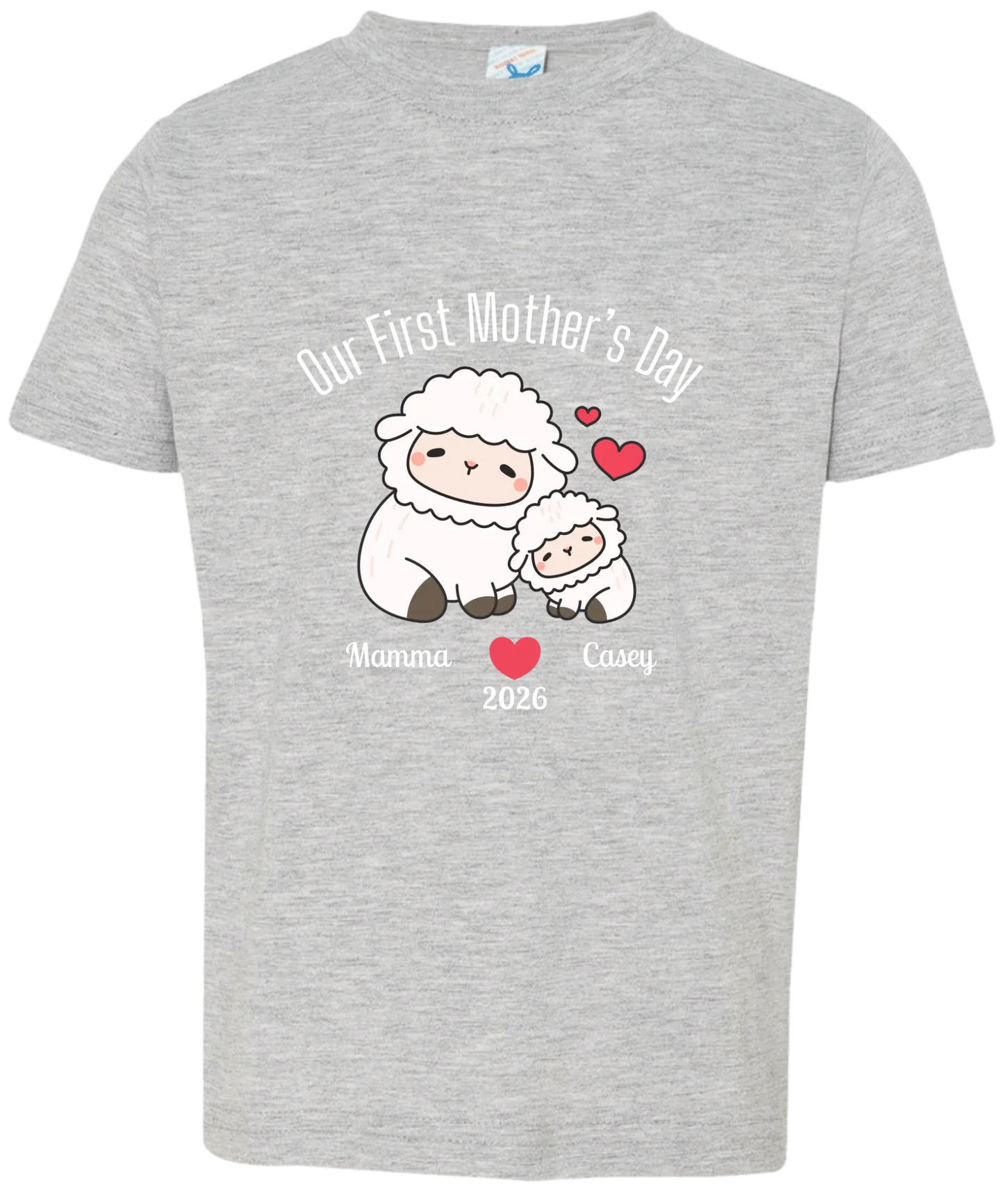 Personalized - Our First Mother's Day - Mamma & Baby Lambs Matching Shirts