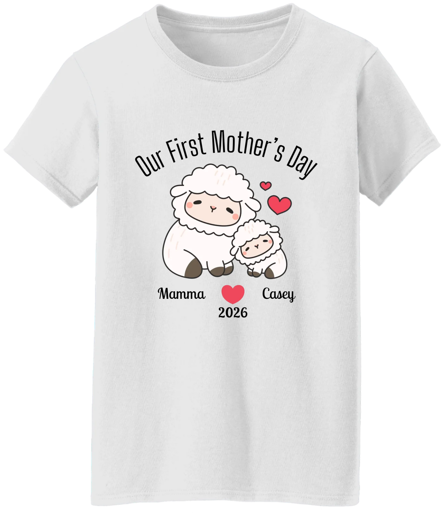 Personalized - Our First Mother's Day - Mamma & Baby Lambs Matching Shirts - BK