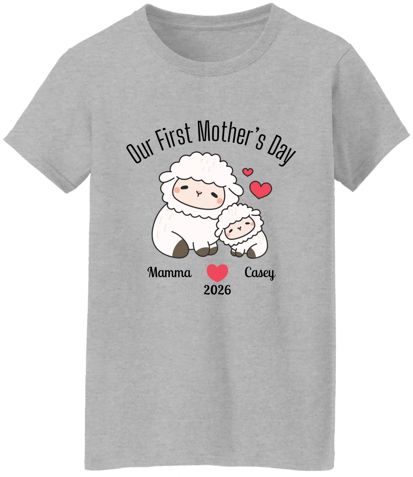 Personalized - Our First Mother's Day - Mamma & Baby Lambs Matching Shirts - BK