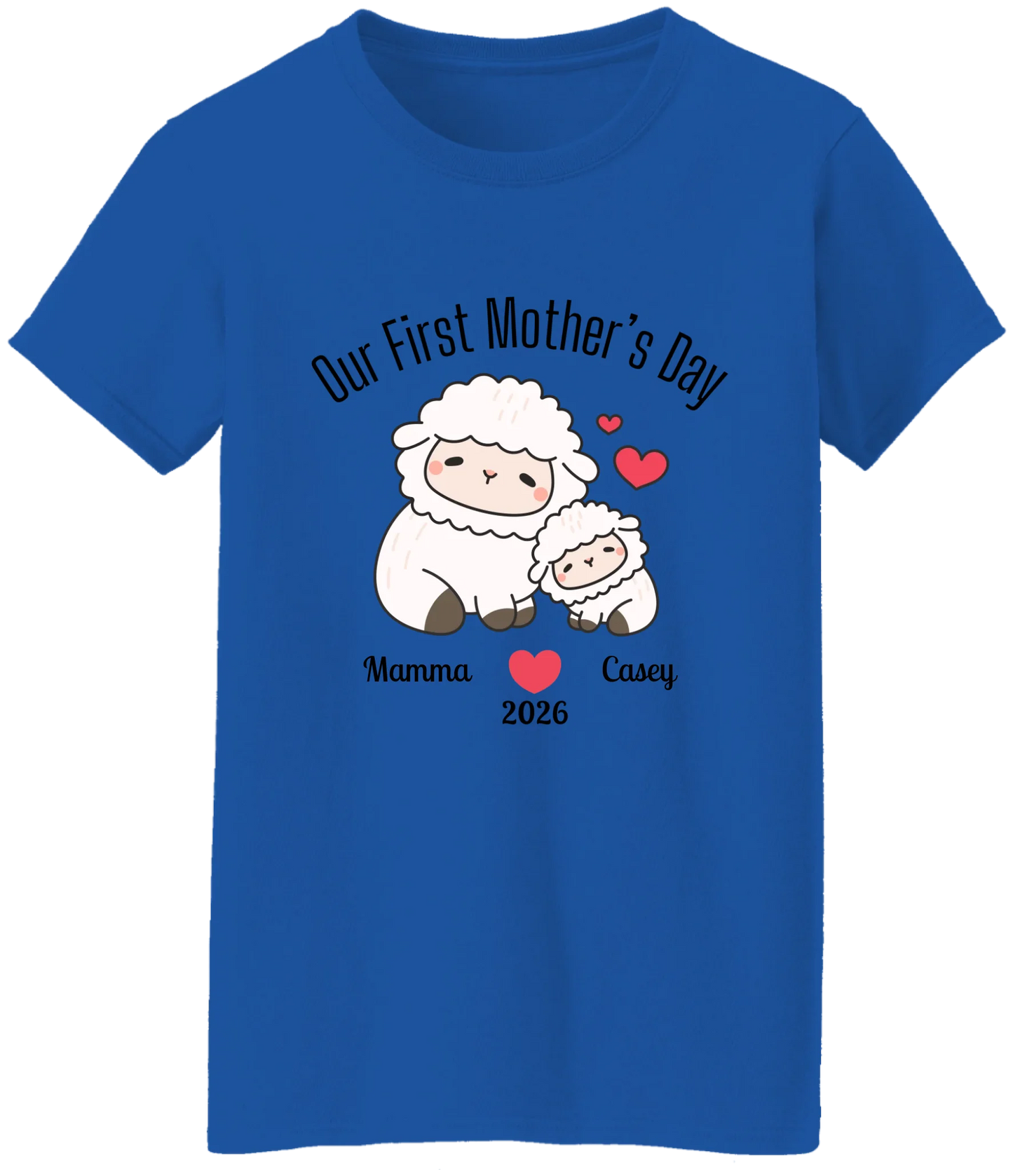 Personalized - Our First Mother's Day - Mamma & Baby Lambs Matching Shirts - BK