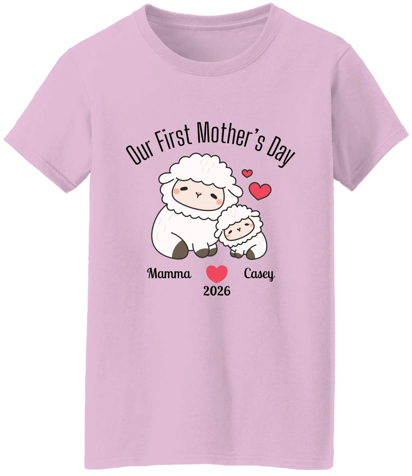 Personalized - Our First Mother's Day - Mamma & Baby Lambs Matching Shirts - BK