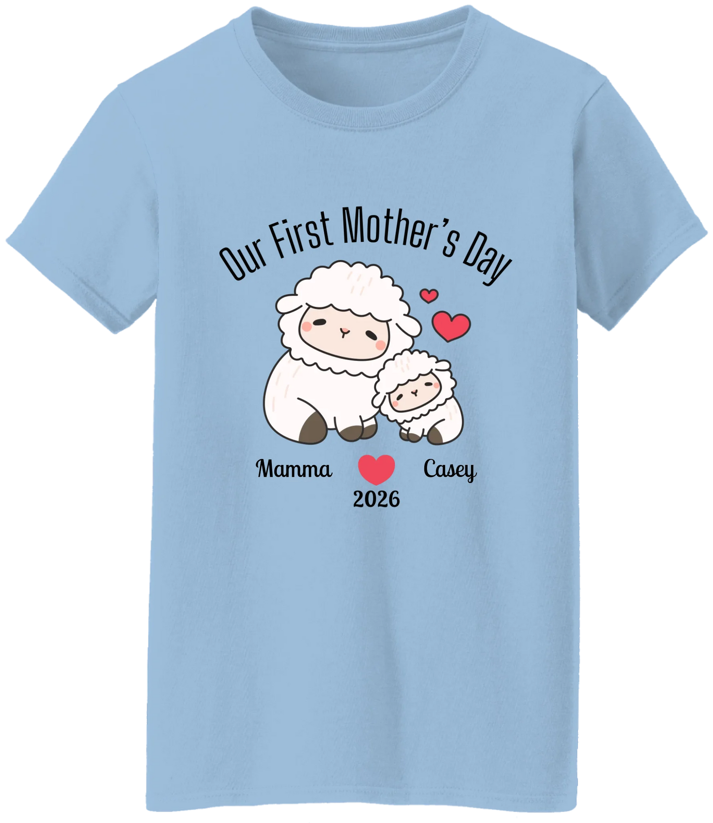 Personalized - Our First Mother's Day - Mamma & Baby Lambs Matching Shirts - BK