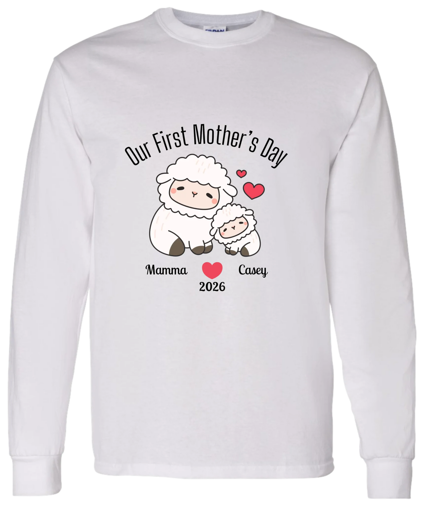Personalized - Our First Mother's Day - Mamma & Baby Lambs Matching Shirts - BK