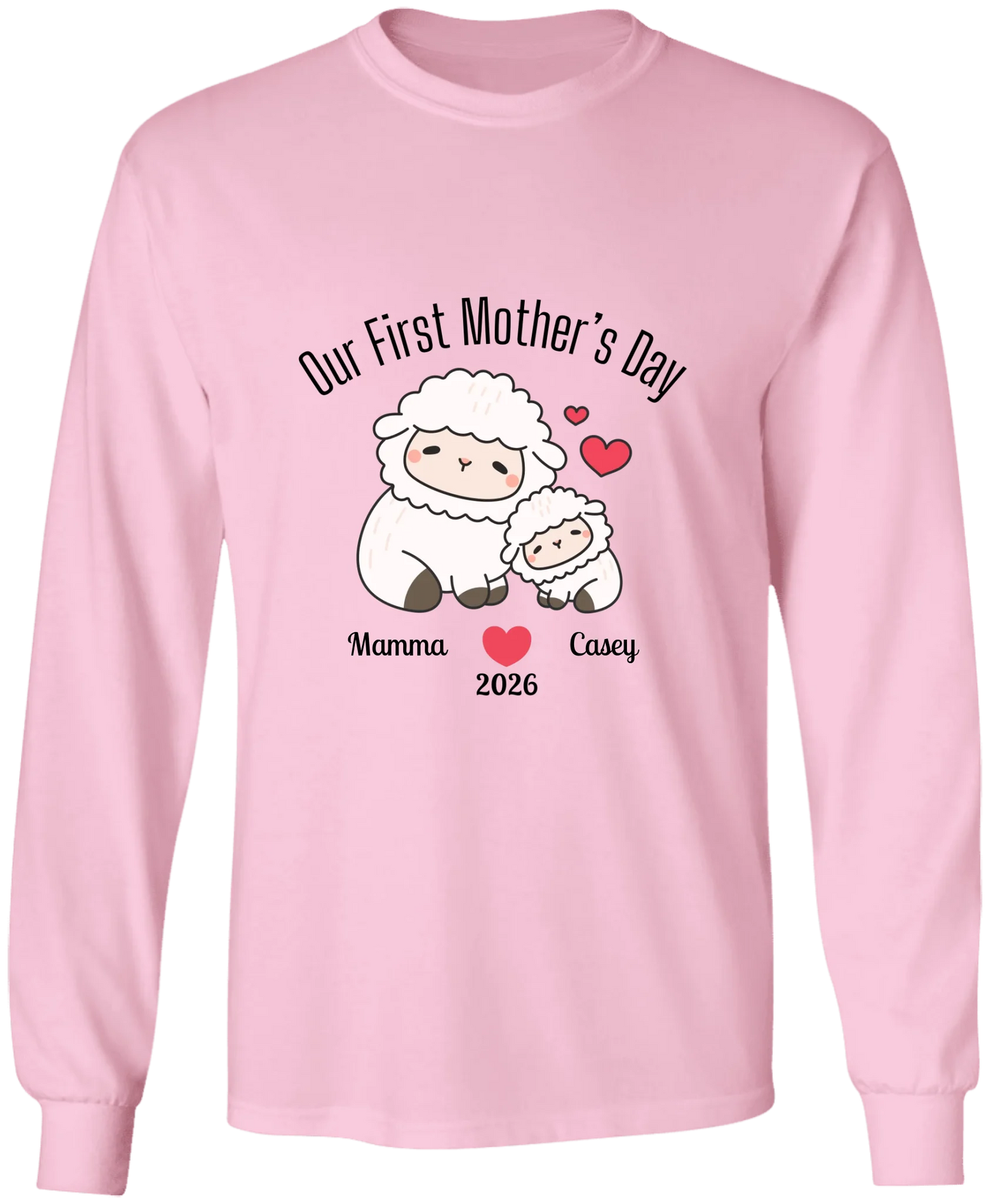 Personalized - Our First Mother's Day - Mamma & Baby Lambs Matching Shirts - BK