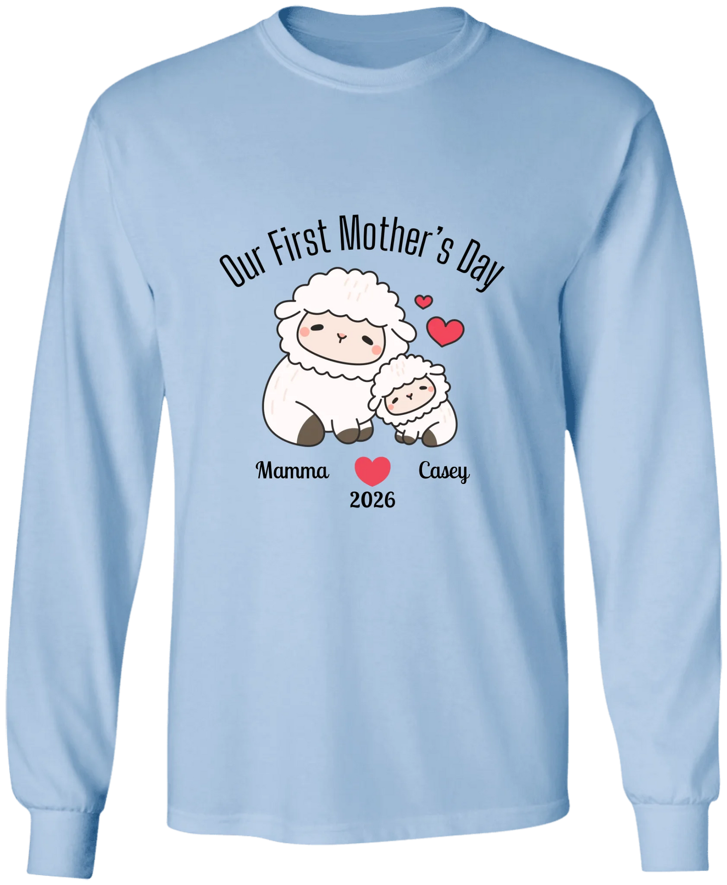 Personalized - Our First Mother's Day - Mamma & Baby Lambs Matching Shirts - BK