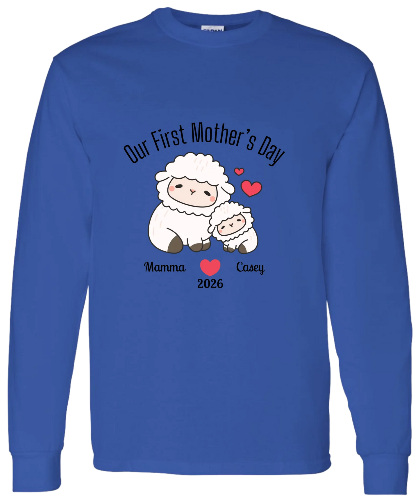 Personalized - Our First Mother's Day - Mamma & Baby Lambs Matching Shirts - BK