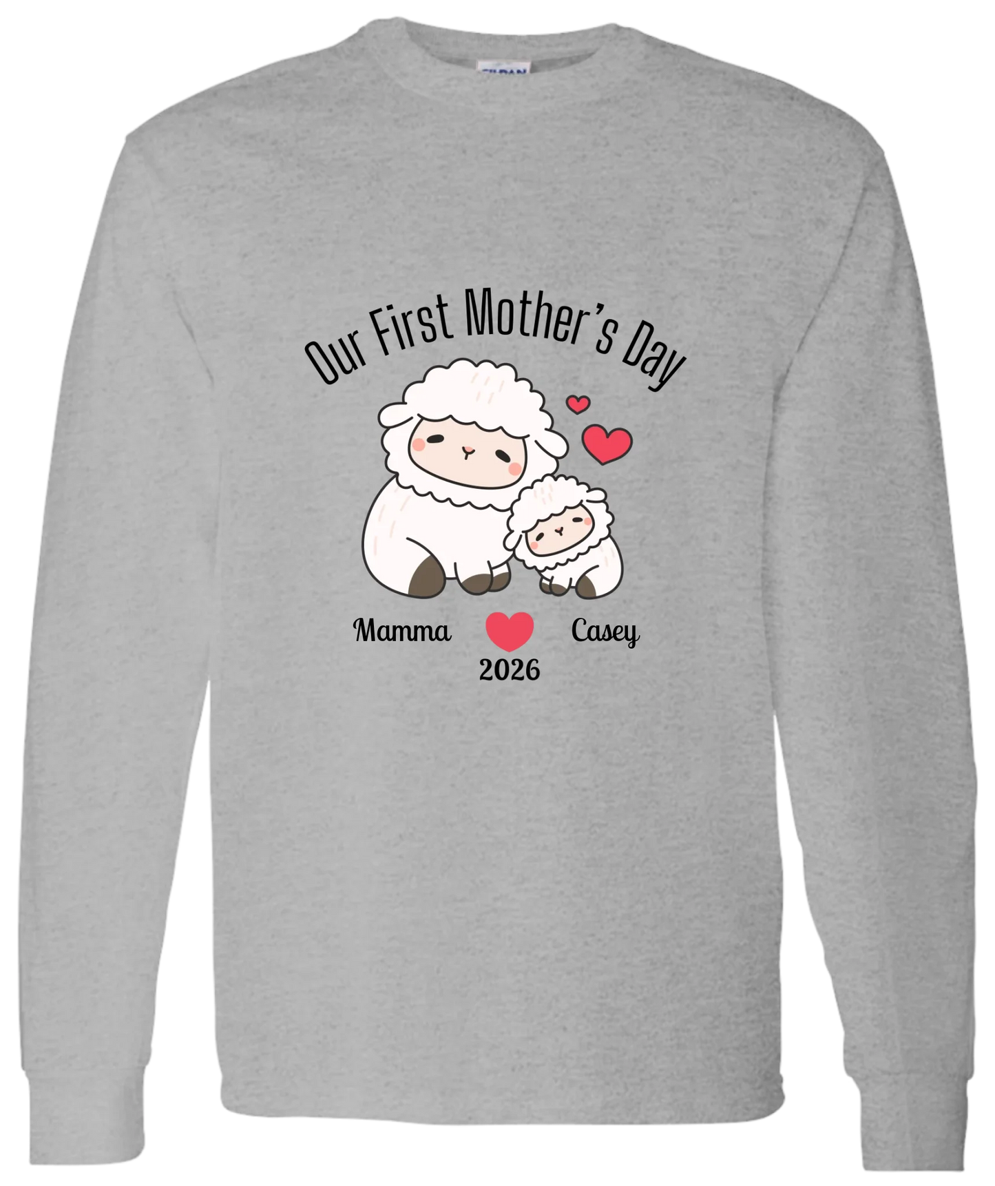 Personalized - Our First Mother's Day - Mamma & Baby Lambs Matching Shirts - BK