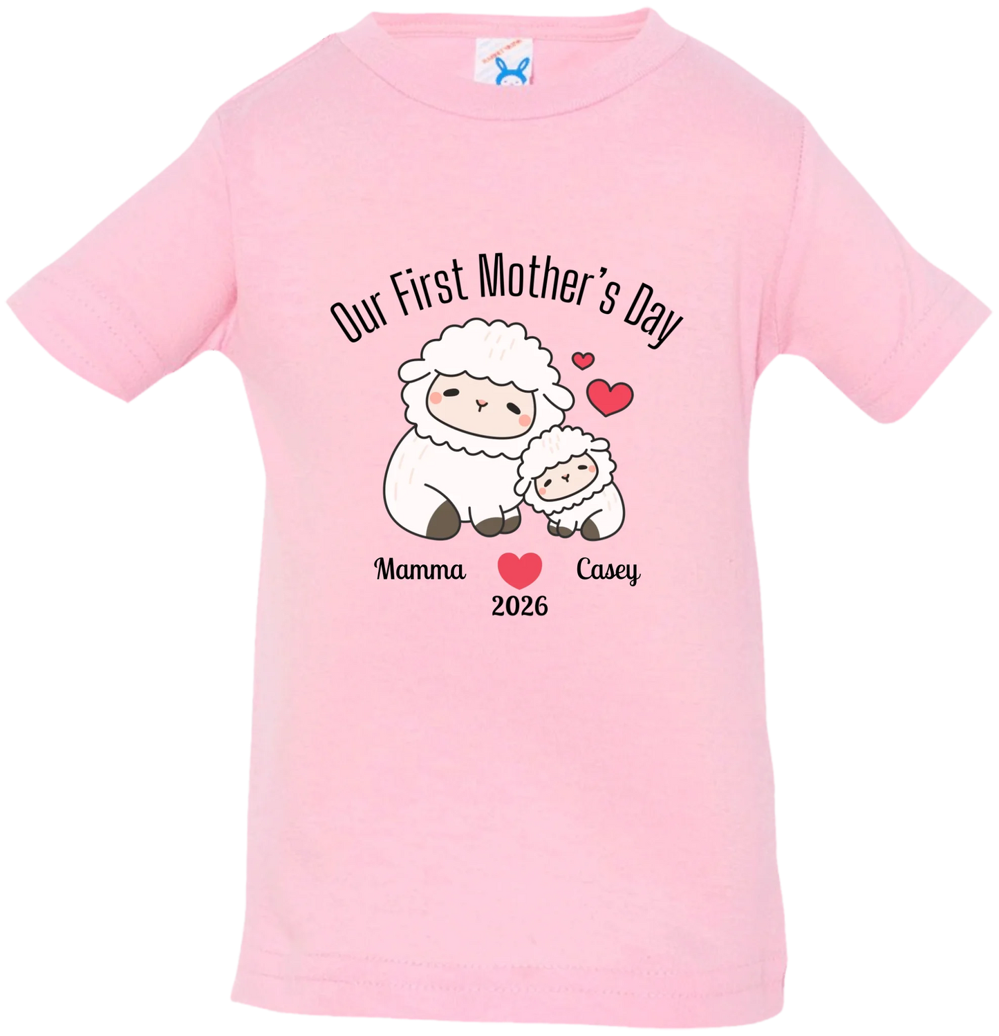 Personalized - Our First Mother's Day - Mamma & Baby Lambs Matching Shirts - BK
