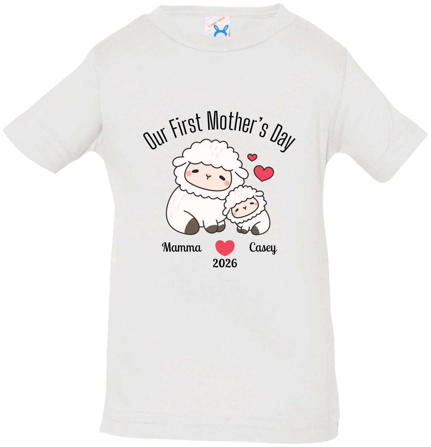 Personalized - Our First Mother's Day - Mamma & Baby Lambs Matching Shirts - BK