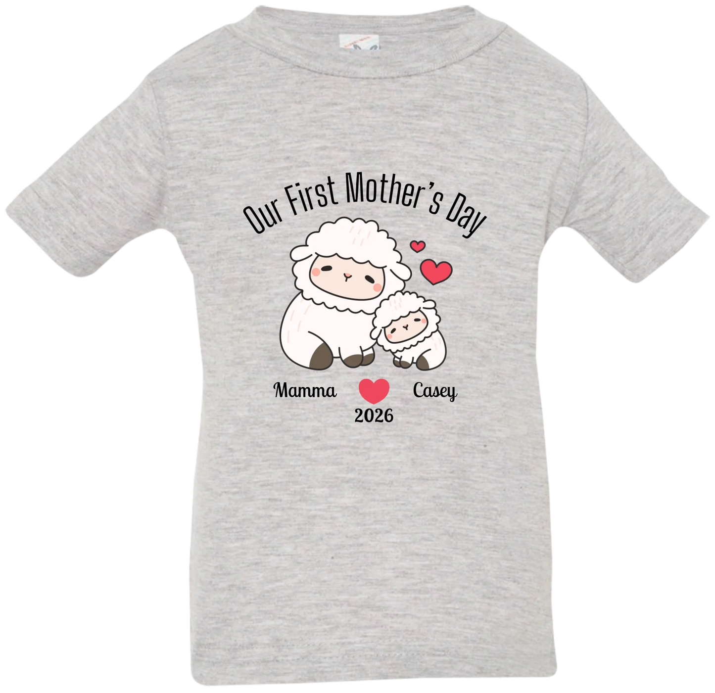 Personalized - Our First Mother's Day - Mamma & Baby Lambs Matching Shirts - BK
