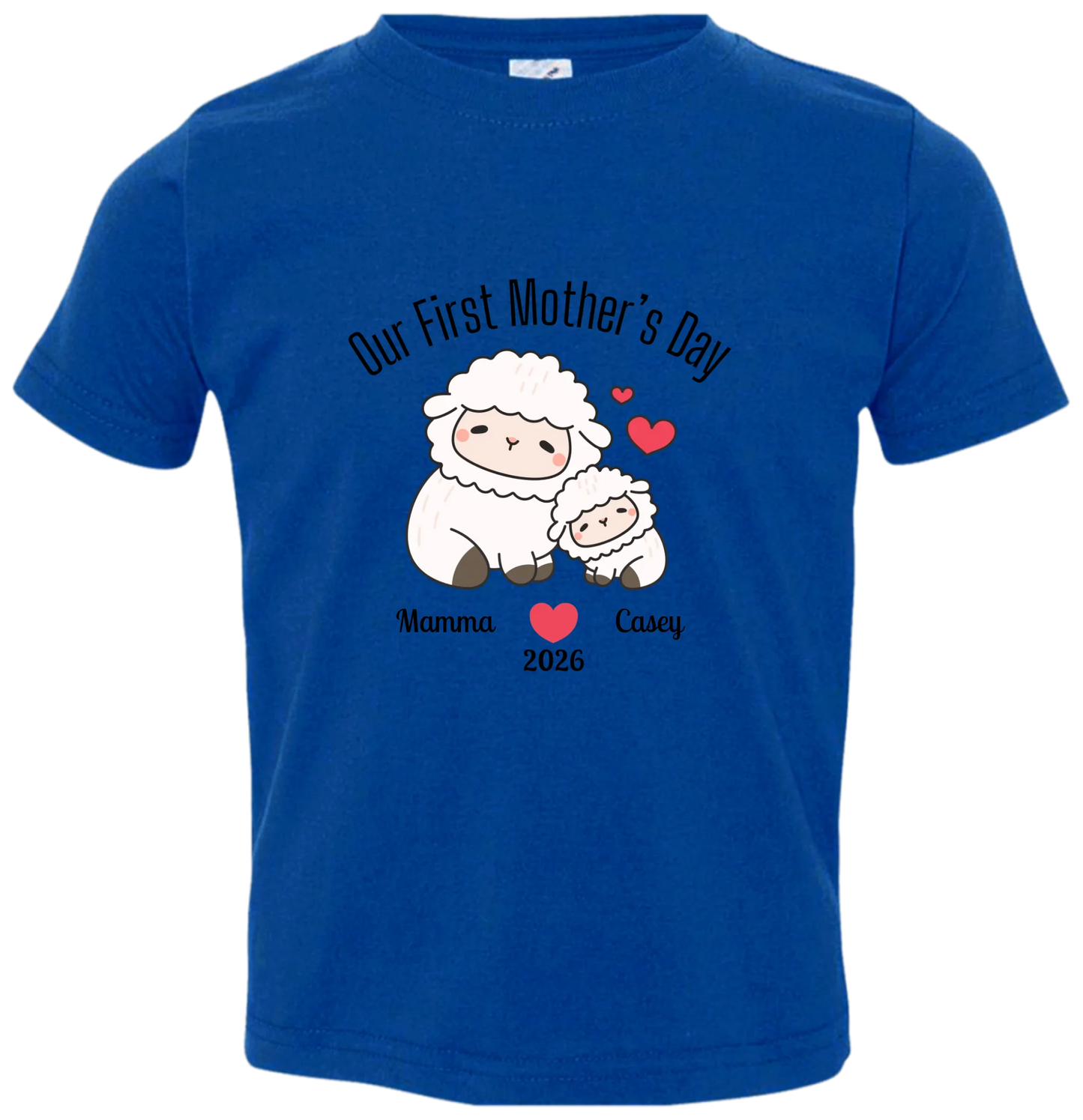 Personalized - Our First Mother's Day - Mamma & Baby Lambs Matching Shirts - BK