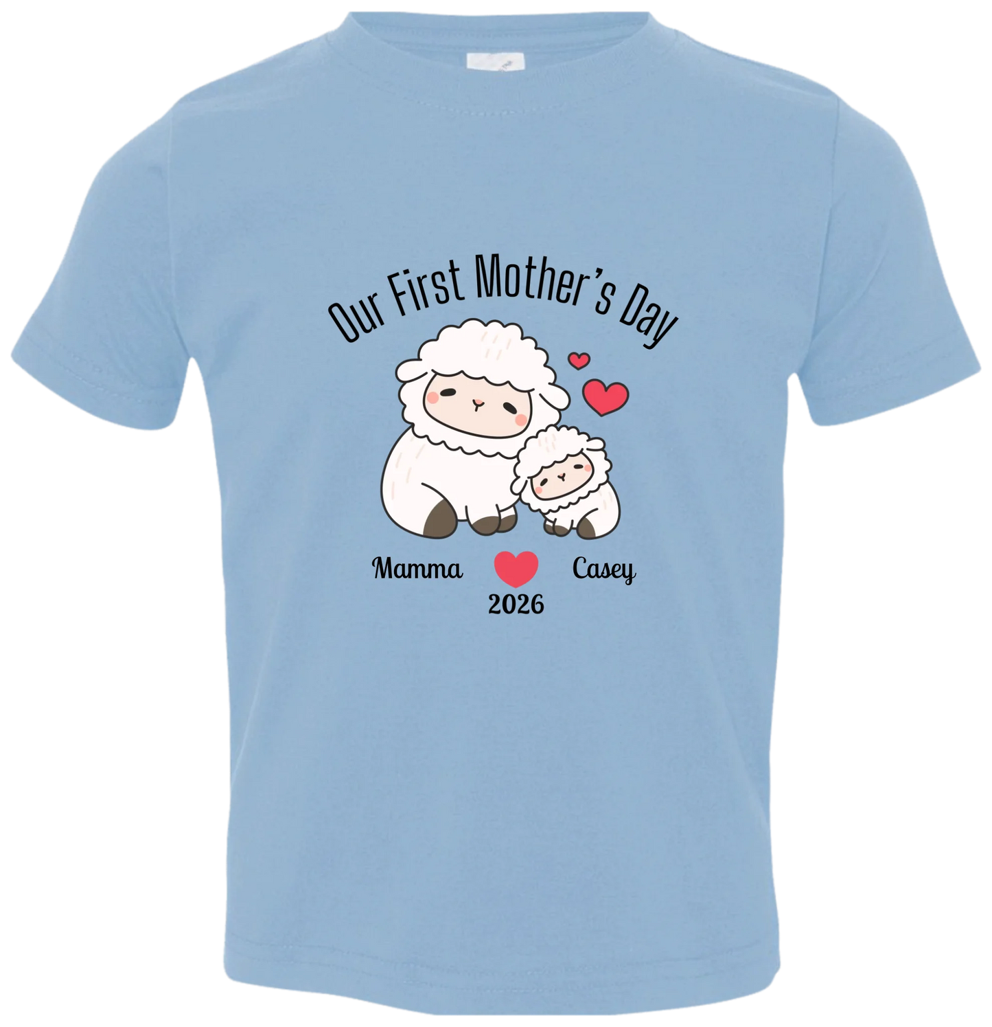 Personalized - Our First Mother's Day - Mamma & Baby Lambs Matching Shirts - BK