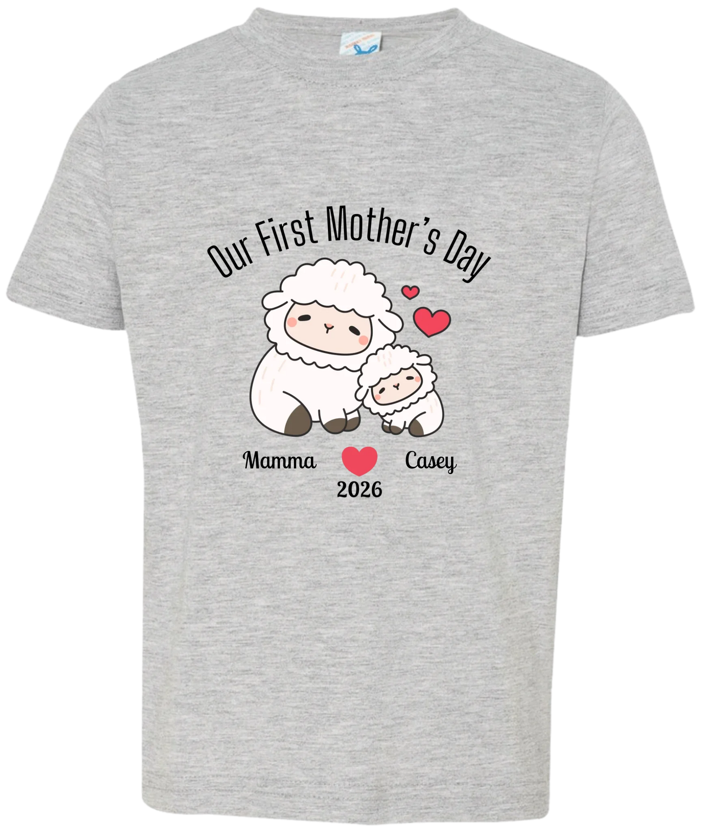 Personalized - Our First Mother's Day - Mamma & Baby Lambs Matching Shirts - BK