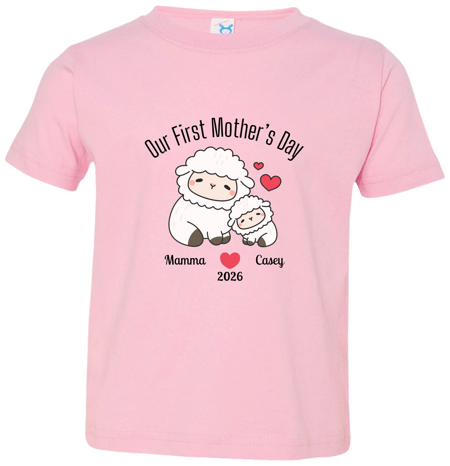 Personalized - Our First Mother's Day - Mamma & Baby Lambs Matching Shirts - BK