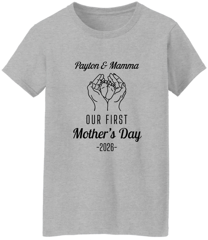 Personalized - Hands Holding Baby Feet - Our First Mother's Day - BK