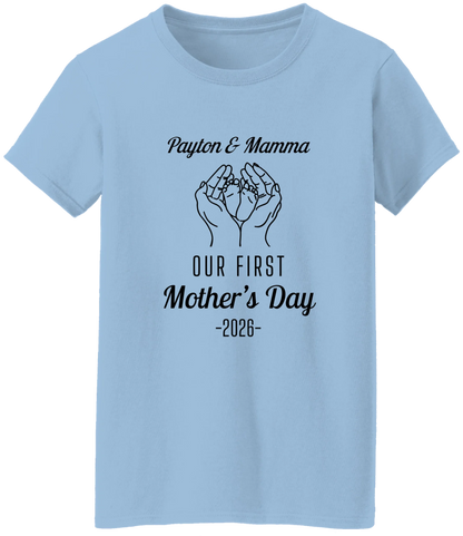 Personalized - Hands Holding Baby Feet - Our First Mother's Day - BK