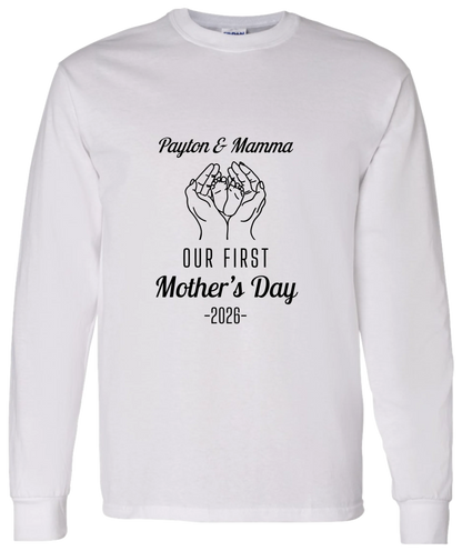 Personalized - Hands Holding Baby Feet - Our First Mother's Day - BK
