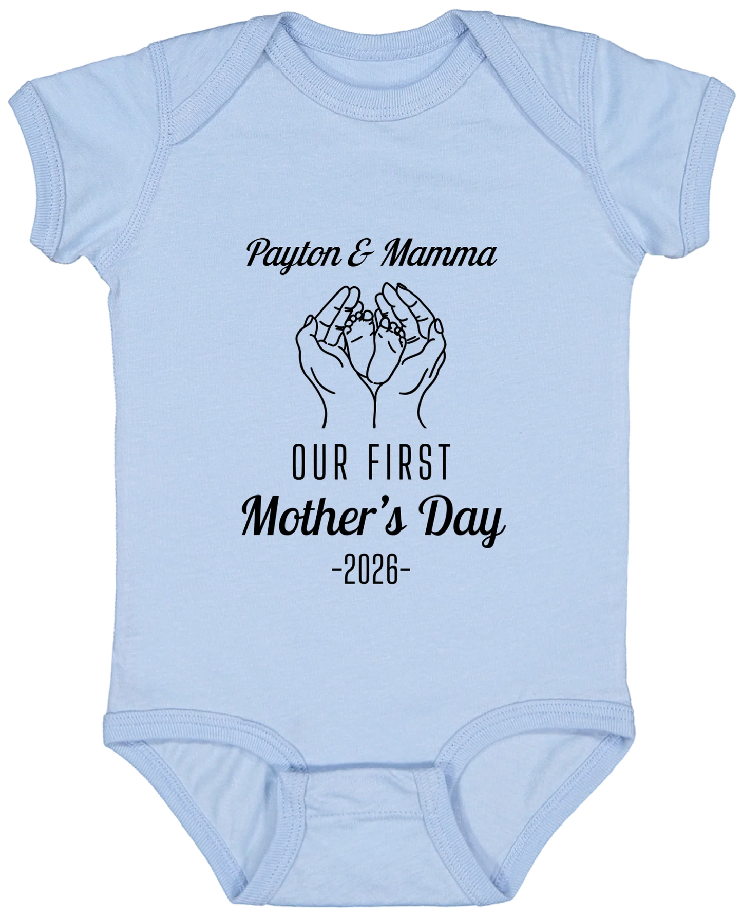 Personalized - Hands Holding Baby Feet - Our First Mother's Day - BK