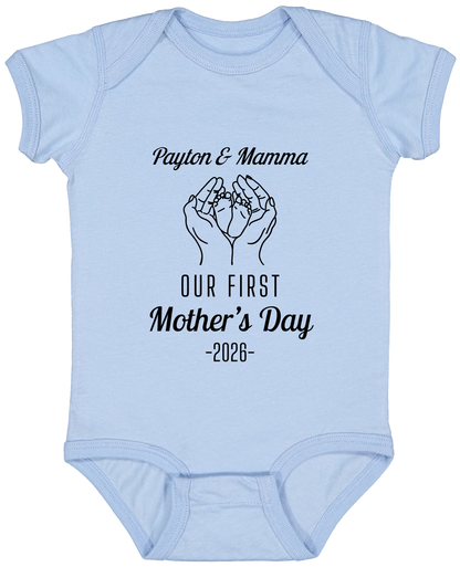 Personalized - Hands Holding Baby Feet - Our First Mother's Day - BK
