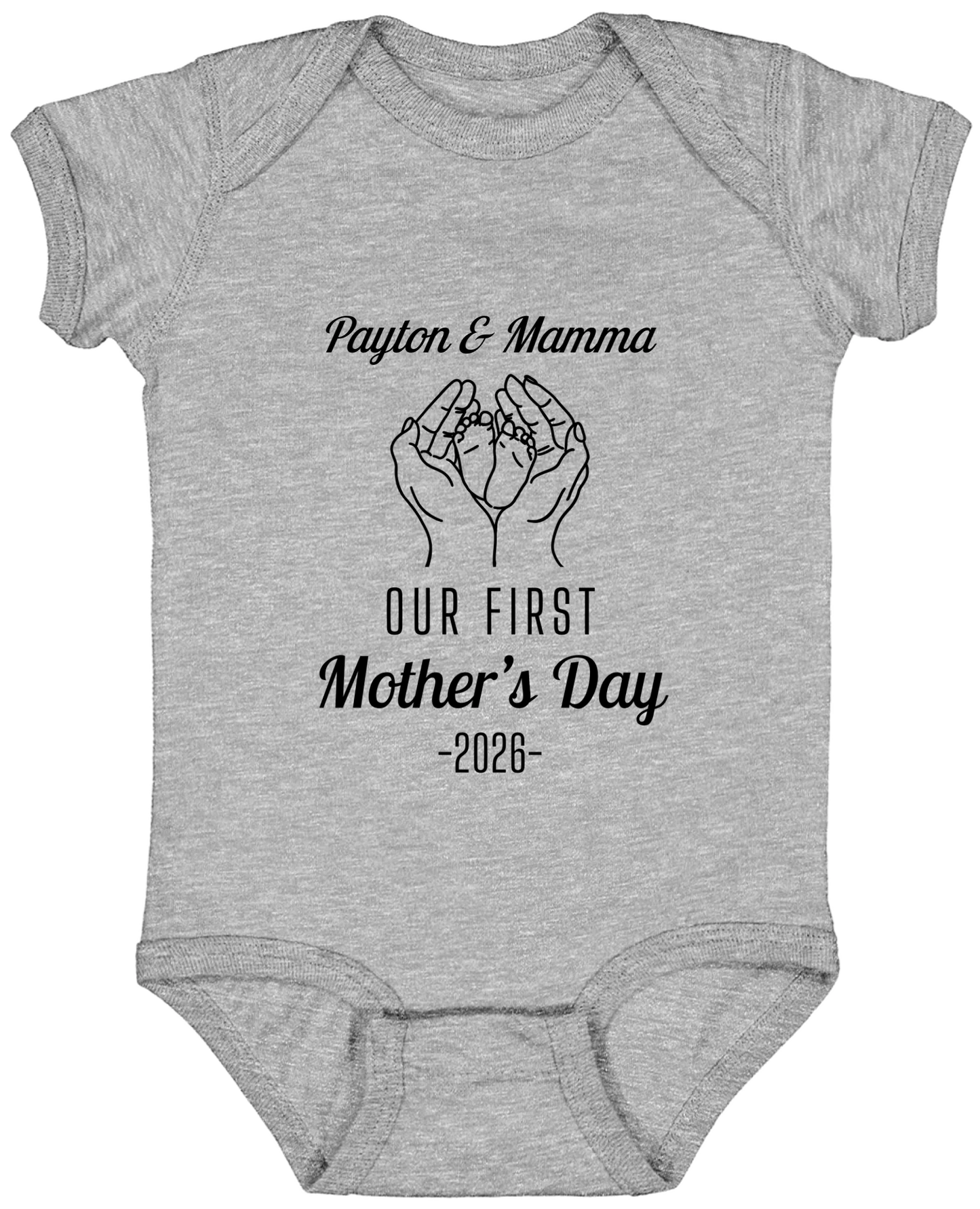 Personalized - Hands Holding Baby Feet - Our First Mother's Day - BK