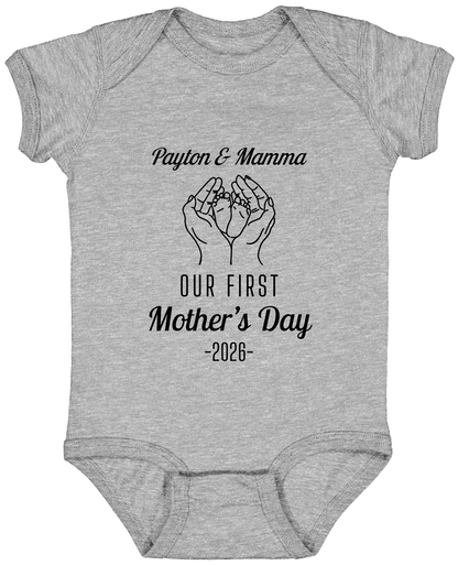 Personalized - Hands Holding Baby Feet - Our First Mother's Day - BK