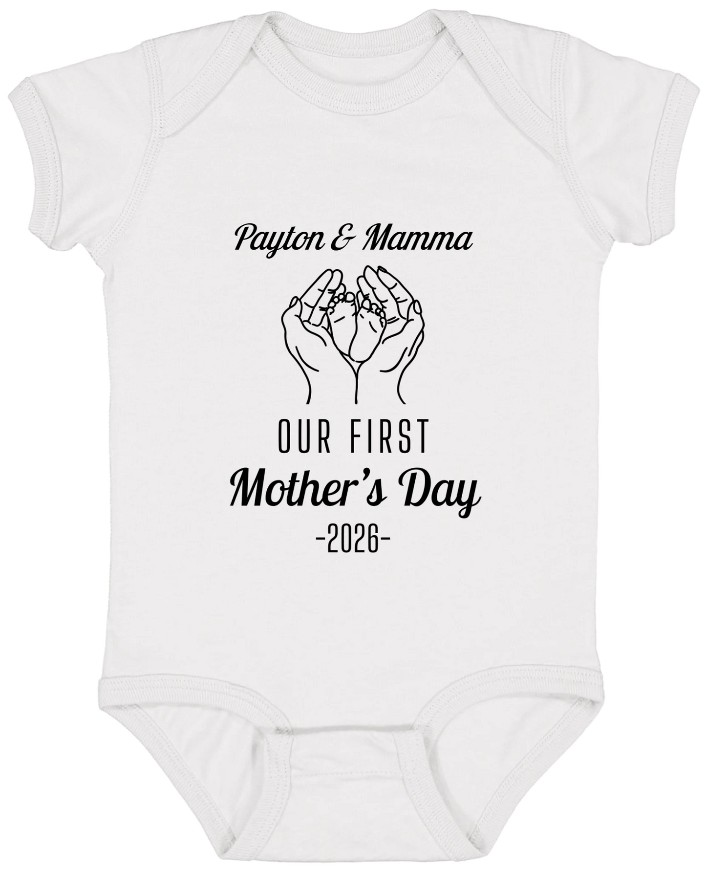 Personalized - Hands Holding Baby Feet - Our First Mother's Day - BK