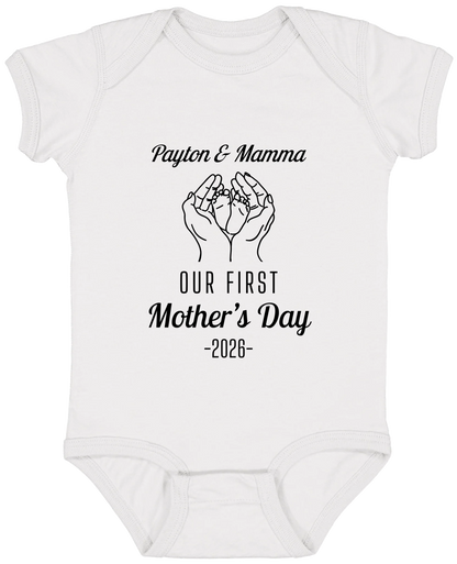 Personalized - Hands Holding Baby Feet - Our First Mother's Day - BK