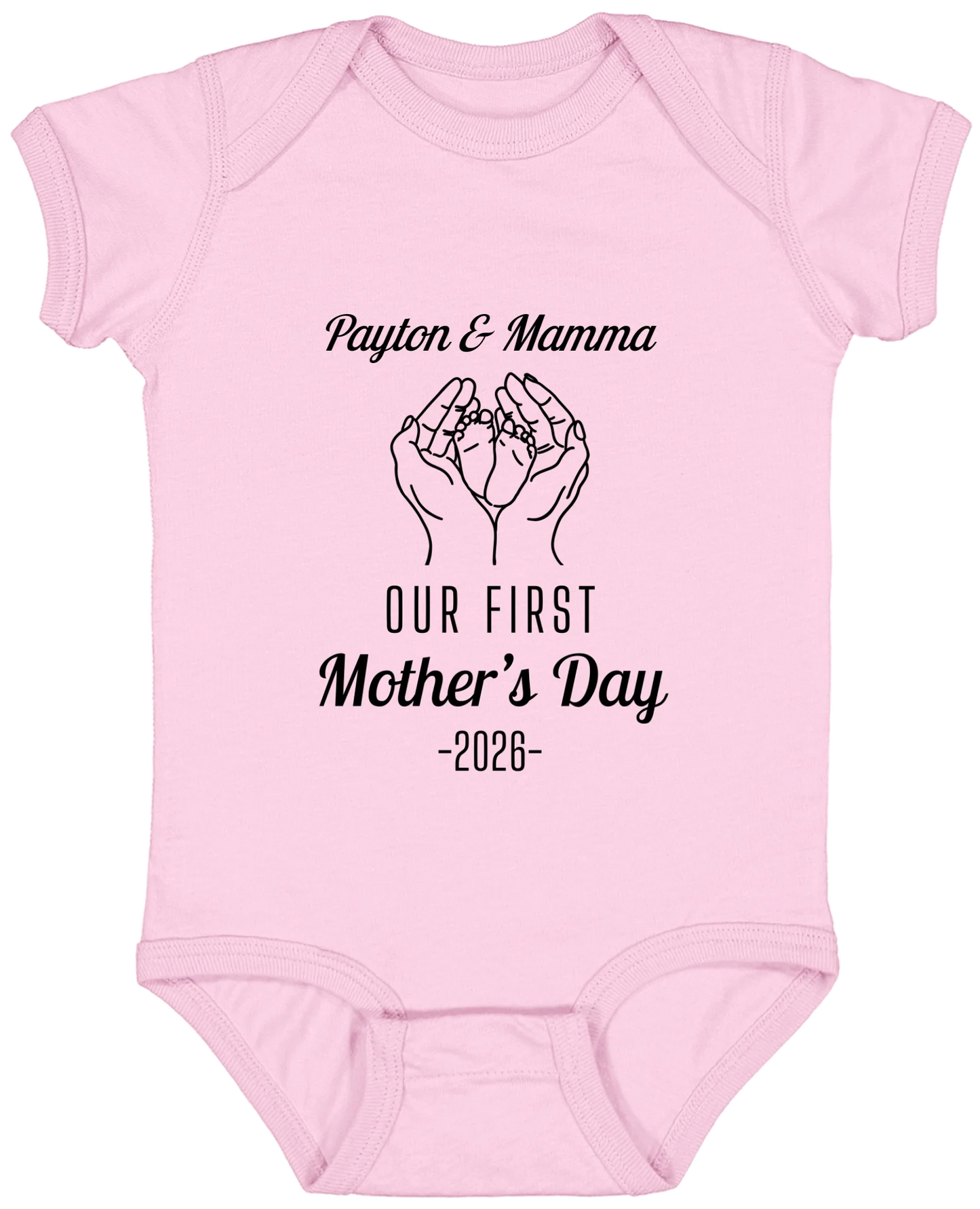 Personalized - Hands Holding Baby Feet - Our First Mother's Day - BK