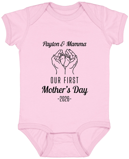 Personalized - Hands Holding Baby Feet - Our First Mother's Day - BK