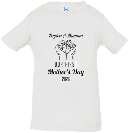 Personalized - Hands Holding Baby Feet - Our First Mother's Day - BK