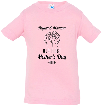 Personalized - Hands Holding Baby Feet - Our First Mother's Day - BK