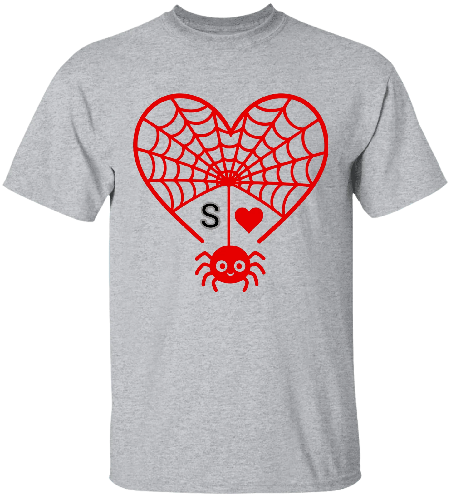 Personalized First Initial - Heart Spider Web Matching Family Shirts - RD