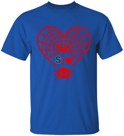Personalized First Initial - Heart Spider Web Matching Family Shirts - RD