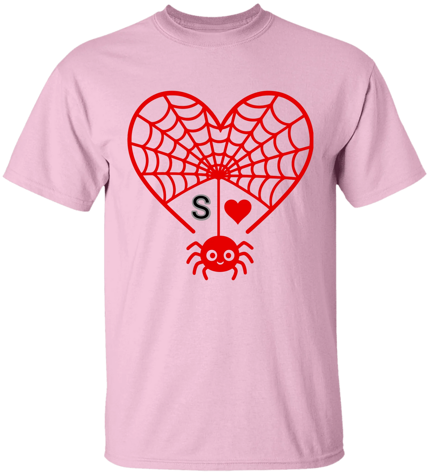 Personalized First Initial - Heart Spider Web Matching Family Shirts - RD