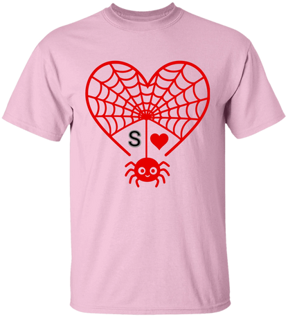 Personalized First Initial - Heart Spider Web Matching Family Shirts - RD