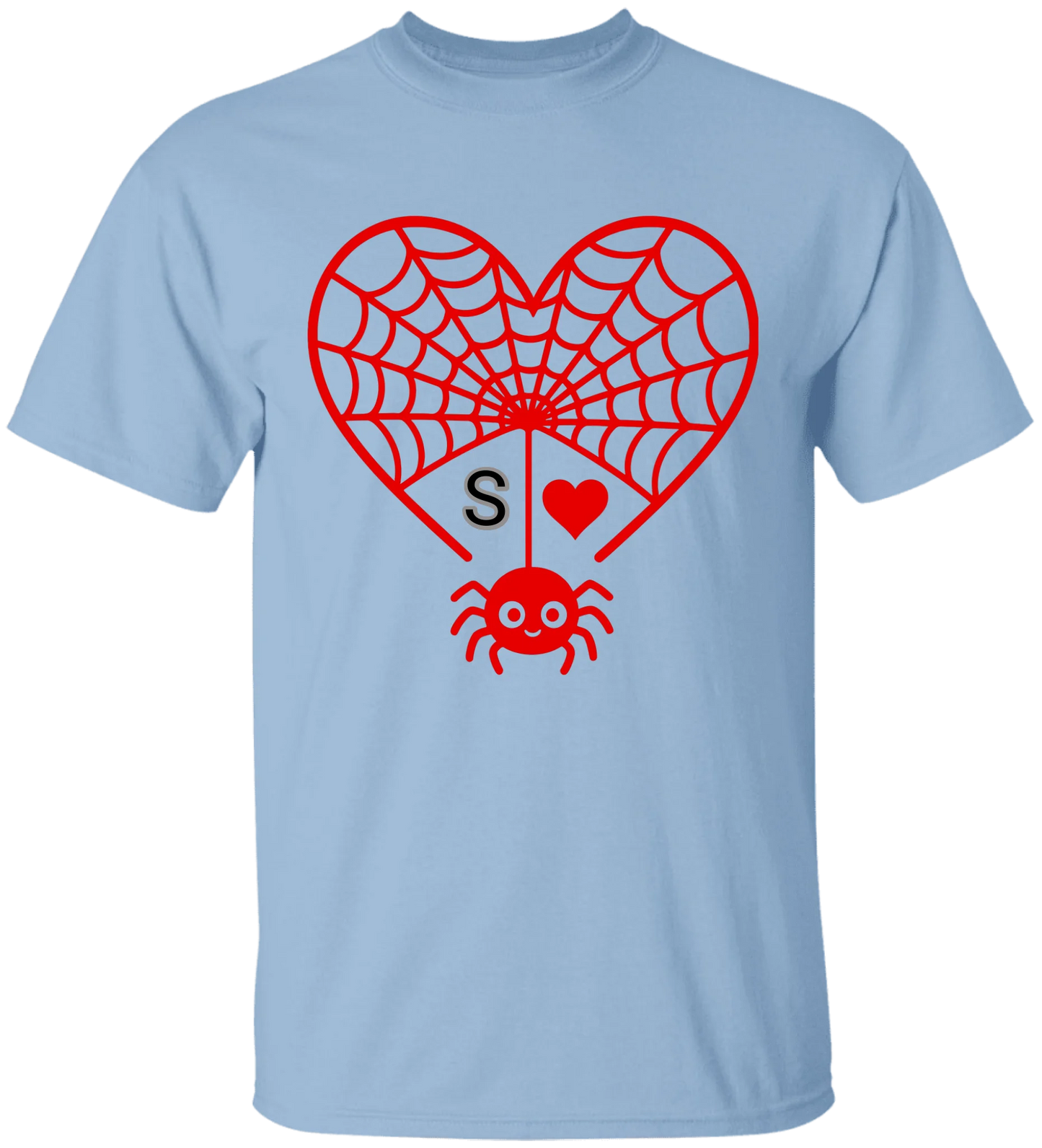 Personalized First Initial - Heart Spider Web Matching Family Shirts - RD