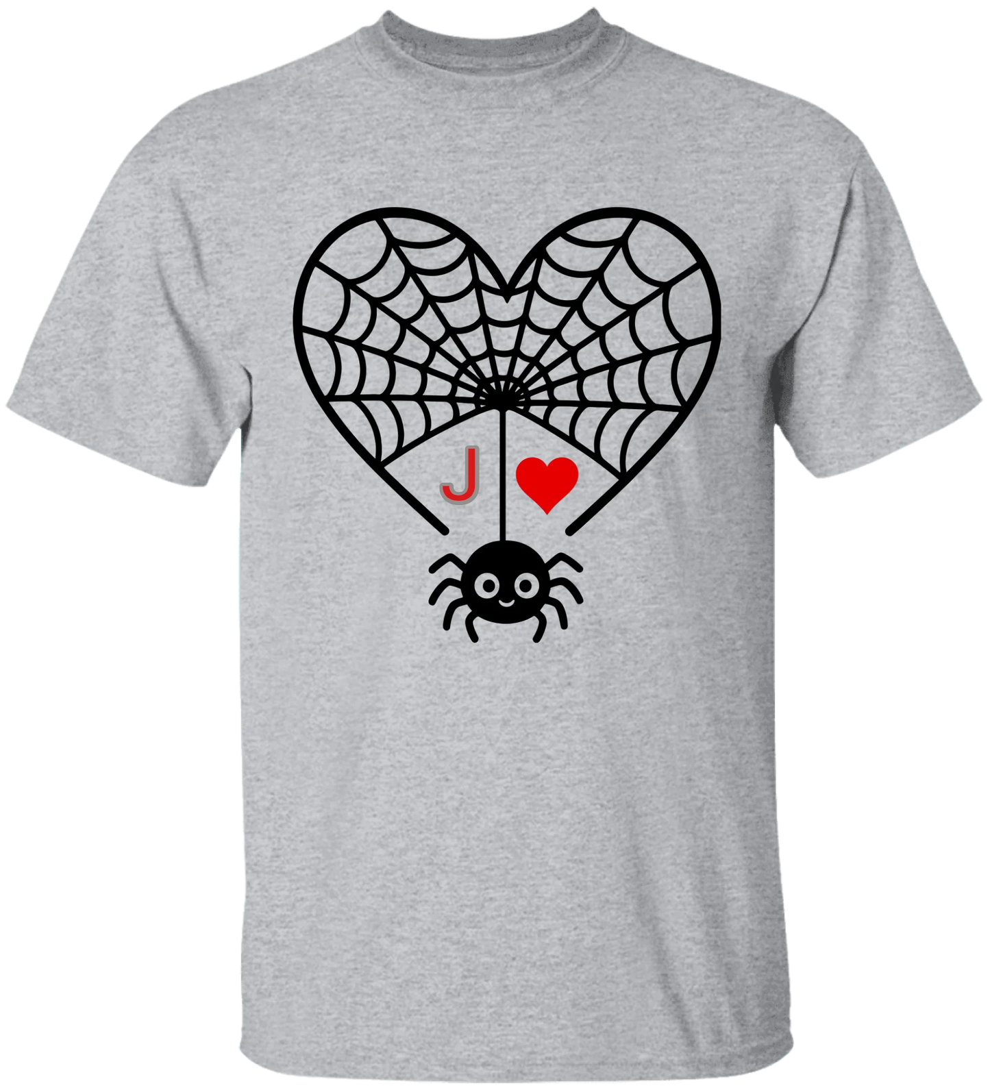 Personalized First Initial - Heart Spider Web Matching Family Shirts