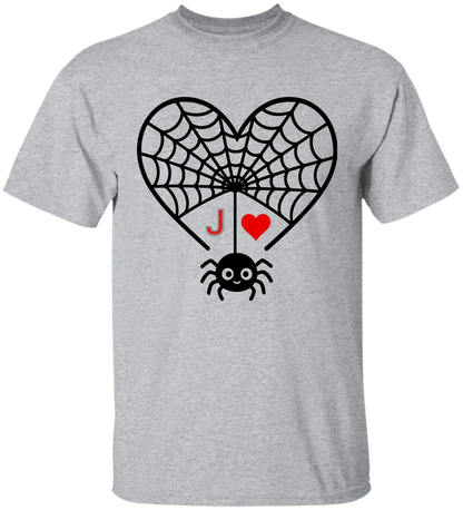 Personalized First Initial - Heart Spider Web Matching Family Shirts