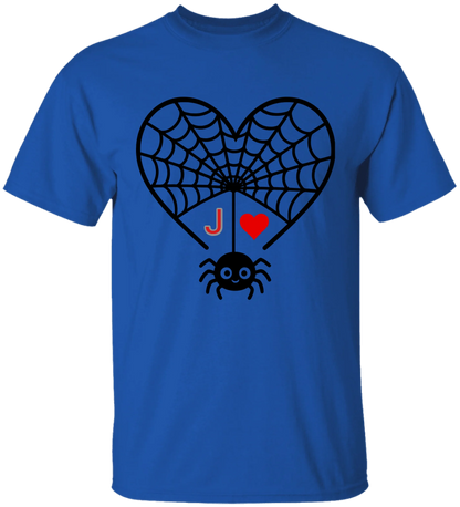 Personalized First Initial - Heart Spider Web Matching Family Shirts