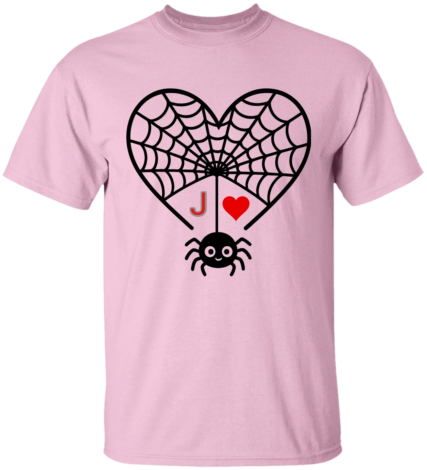 Personalized First Initial - Heart Spider Web Matching Family Shirts