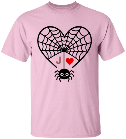 Personalized First Initial - Heart Spider Web Matching Family Shirts