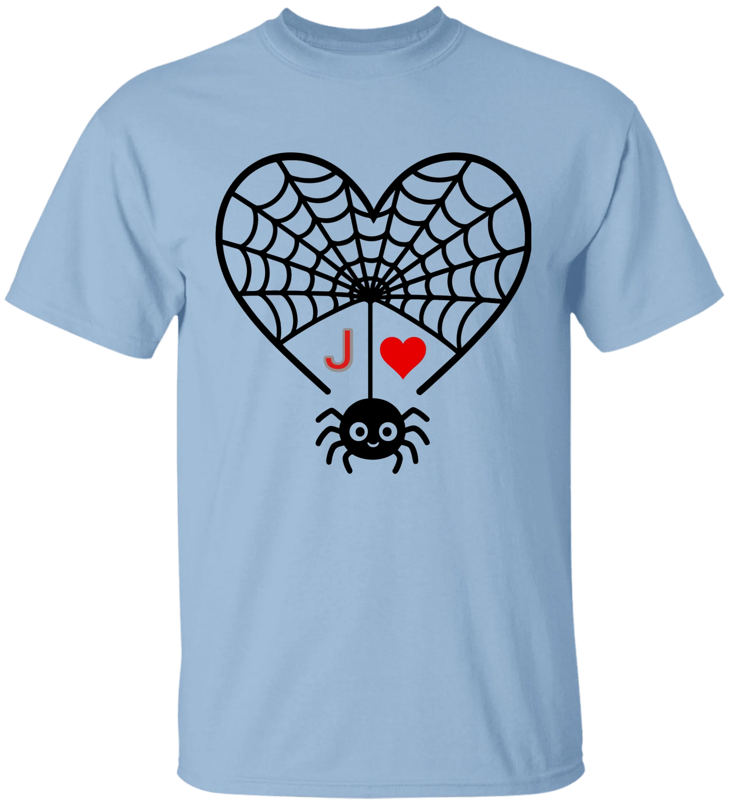 Personalized First Initial - Heart Spider Web Matching Family Shirts