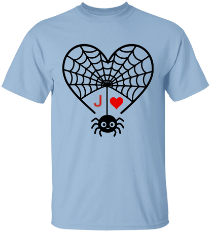 Personalized First Initial - Heart Spider Web Matching Family Shirts