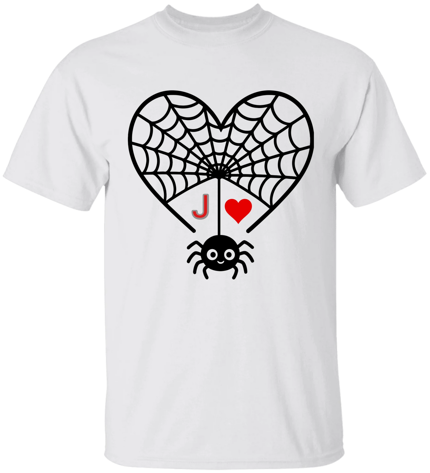 Personalized First Initial - Heart Spider Web Matching Family Shirts