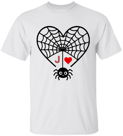 Personalized First Initial - Heart Spider Web Matching Family Shirts