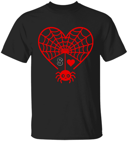 Personalized First Initial - Heart Spider Web Matching Family Shirts - RD